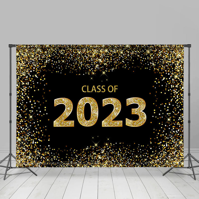 Lofaris Gold Glitter Class Of 2023 Backdrop For Graduation