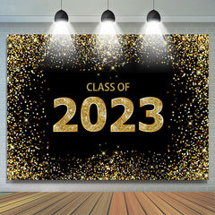 Lofaris Gold Glitter Class Of 2023 Backdrop For Graduation