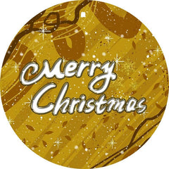 Lofaris Gold Glitter Custom Circle Merry Chrismas Backdrop