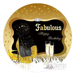 Lofaris Gold Glitter Dot Grace Circle Birthday Backdrop