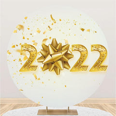 Lofaris Gold Glitter Round New Year Party Backdrop Decoration