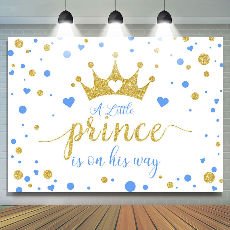 Lofaris Gold Little Prince Is On His Way Baby Shower Backdrop