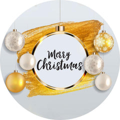 Lofaris Gold Snowflake Light Round Merry Chrismas Backdrop