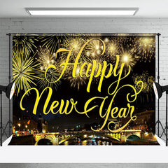 Lofaris UK Gold Sparkle Bridge City Night New Year Backdrop