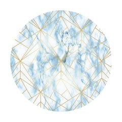 Lofaris Golden And Blue Geometric Patterns Round Backdrop