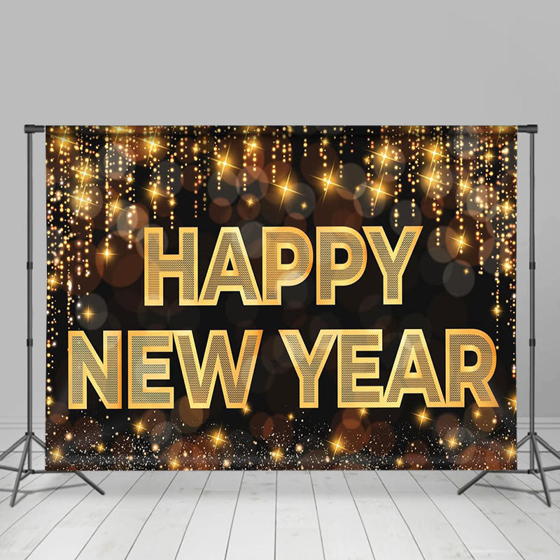 Lofaris UK Golden Glitter Bokeh 2024 Happy New Year Backdrop