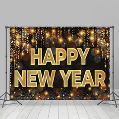 Lofaris UK Golden Glitter Bokeh 2024 Happy New Year Backdrop