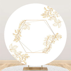 Lofaris Golden Leaves Simple Circle Backdrop For Wedding Event