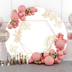 Lofaris Golden Leaves Simple Circle Backdrop For Wedding Event