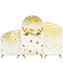 Lofaris Golden Theme Balloons Glitter Birthday Arch Backdrop Kit Banner