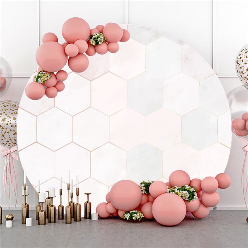 Lofaris Gradient Diamond Pattern Honeycomb Theme Circle Backdrop