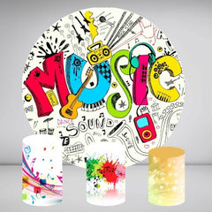 Lofaris Graffiti Abstract Music Round Birthday Party Backdrop Kit