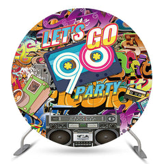 Lofaris Graffiti Lets Go 90 Birthday Party Round Backdrop