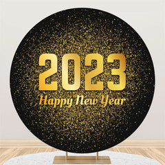 Lofaris Great Simple Happy 2023 New Year Circle Holiday Backdrop