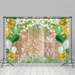 Lofaris Green And Glitter Heart Balloons Valentine’s Day Backdrop