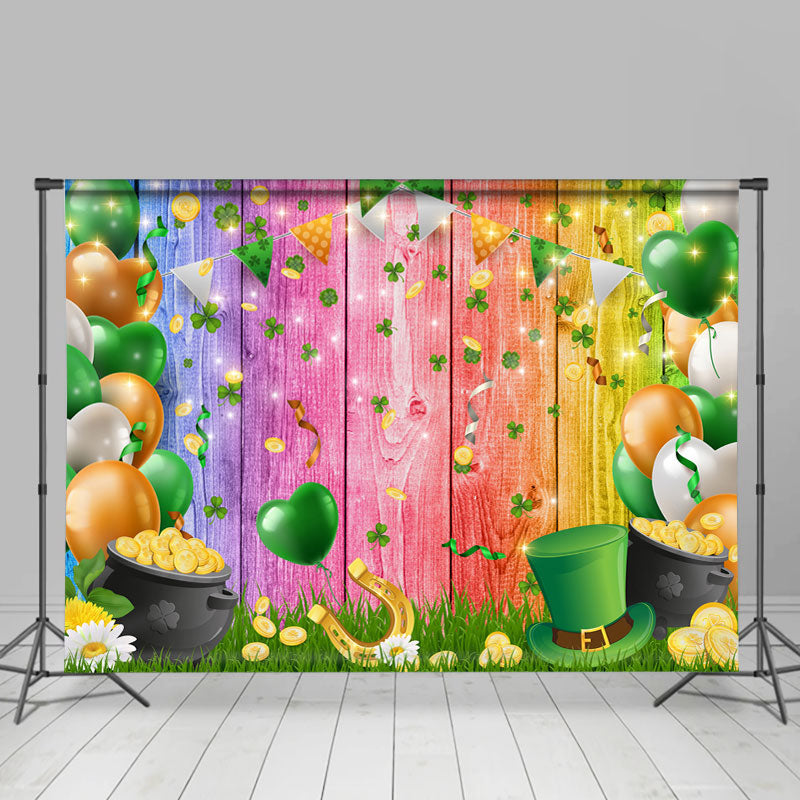 Lofaris Green And Orange Balloons St. Patrick’S Day Backdrop