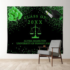 Lofaris Green Bokeh Ballons Class Of 2022 Black Grad Backdrop