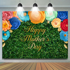 Lofaris Green Grass And Flowers Happy Mothers Day Backdrop