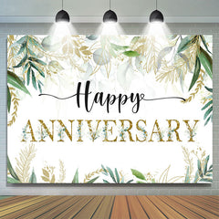 Lofaris Green Leaves Boho Happy Anniversary Party Backdrop