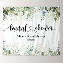 Lofaris Green Leaves Bridal Shower Simple Party Backdrop