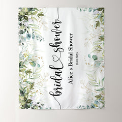 Lofaris Green Leaves Bridal Shower Simple Party Backdrop