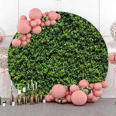 Lofaris Green Leaves Simple Theme Round Wedding Party Backdrop