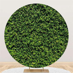 Lofaris Green Leaves Simple Theme Round Wedding Party Backdrop