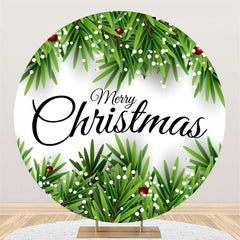 Lofaris Green Leaves Winterberry Rouns Chrismas Day Backdrop