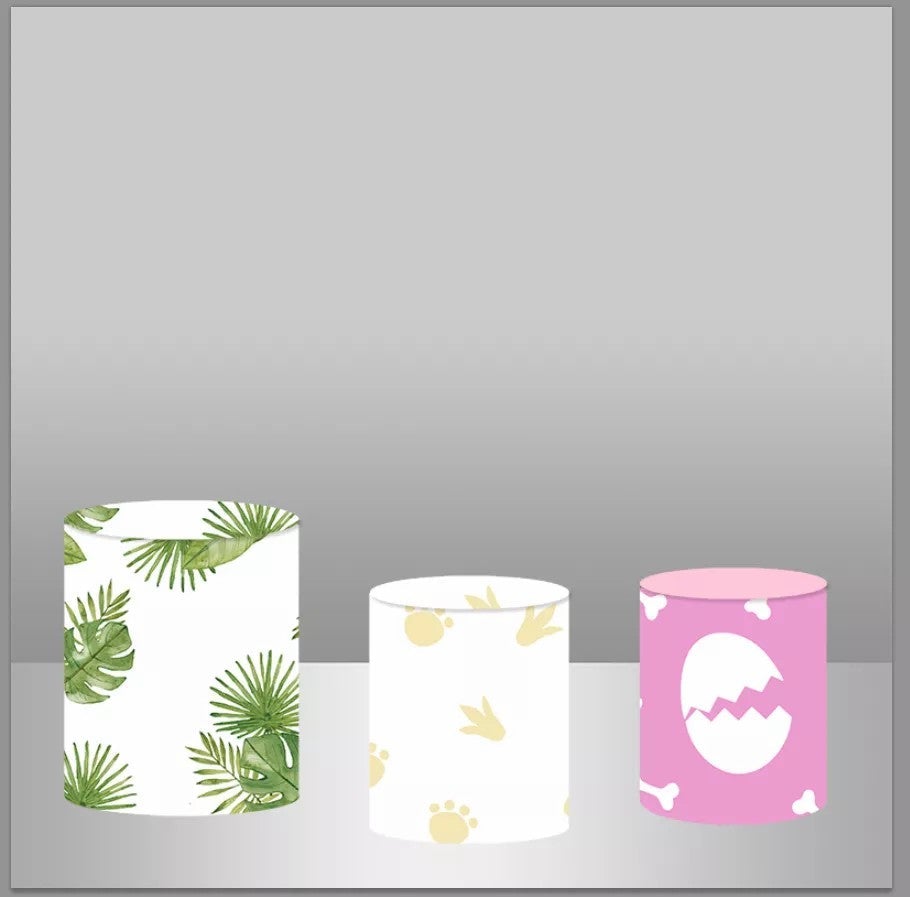 Lofaris Green Pink Easter Backdrop Plinth Cylinder Cover Kit