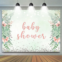 Lofaris Green Plant Glitter Baby Shower Backdrop for Photos