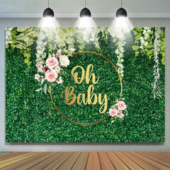 Lofaris Green Spring With Floral Baby Shower Backdrop