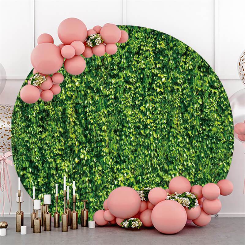 Lofaris Greeny Leaves Custom Circle Wedding Party Backdrop