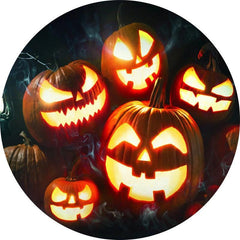 Lofaris Halloween Luminous Pumpking Custom Circle Backdrop