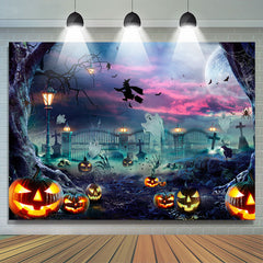 Lofaris Halloween Punpkins And Boos Scary Night Theme Backdrop