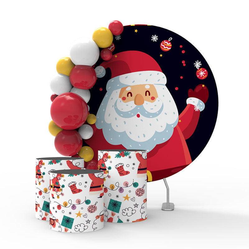 Lofaris Happy Cartoon Santa Claus Christmas Day Backdrop Kit