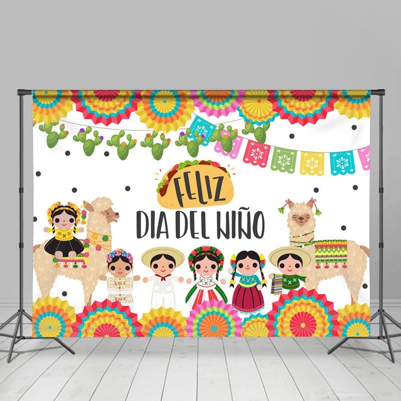 Lofaris Happy Feliz Dia Del Nino Theme Backdrop For Children