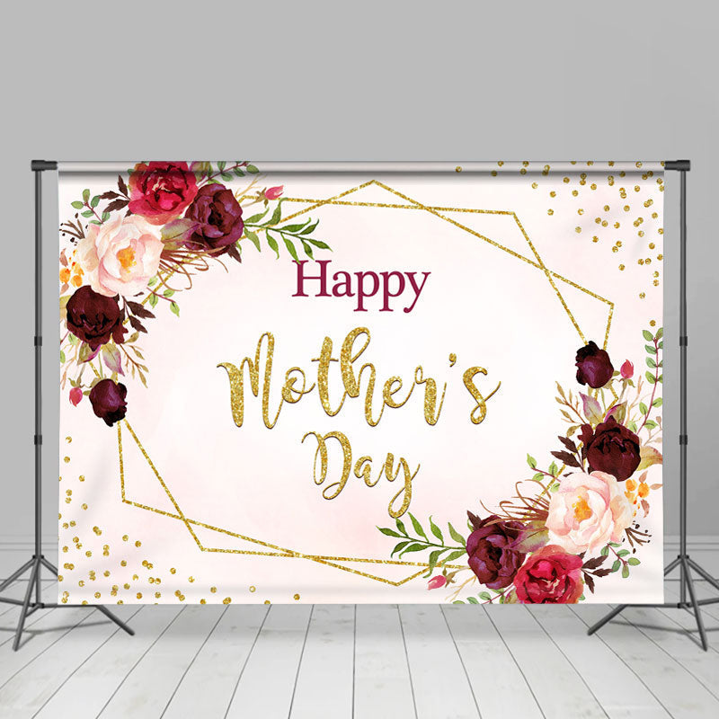 Lofaris Happy Mothers Day Pink and Red Roses Party Backdrop