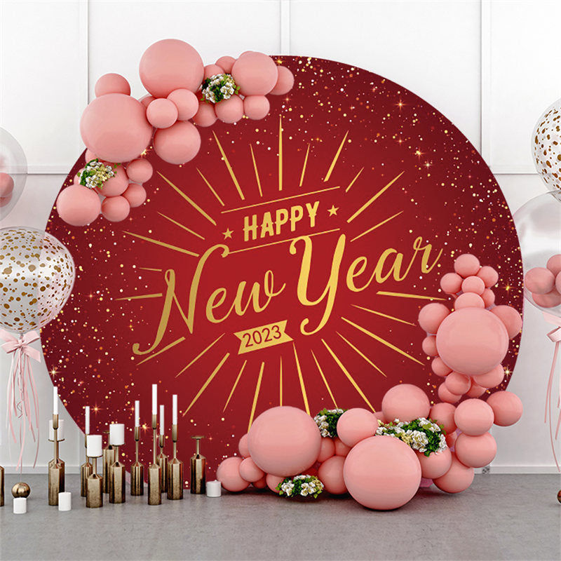 Lofaris Happy New Year 2023 Round Party Holiday Backdrop