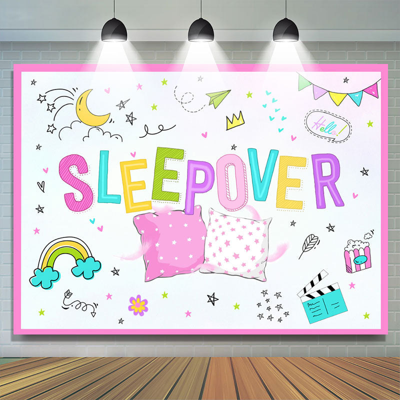 Lofaris Happy Sleep Over Night Cute And Relaxed Party Backdrop