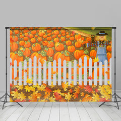 Lofaris Harvest Pumpkin Fields Scarecrows Maple Autumn Backdrop