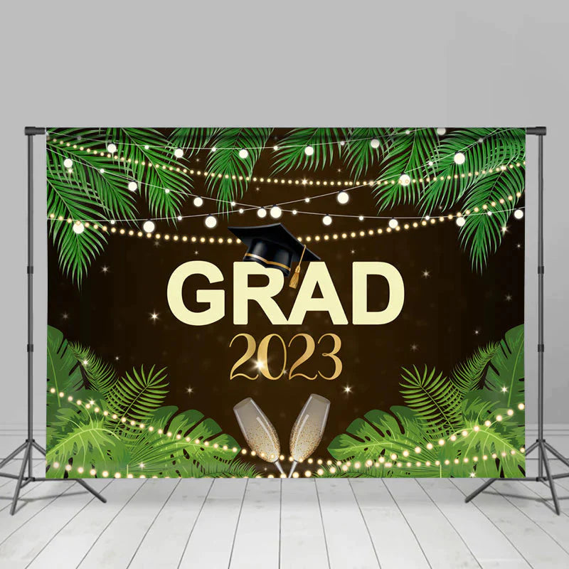 Lofaris Hawaii Night Coconut Tree Light Grad 2023 Backdrop