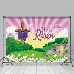 Lofaris He Is Risen Religious Happy Easter Day Backdrop