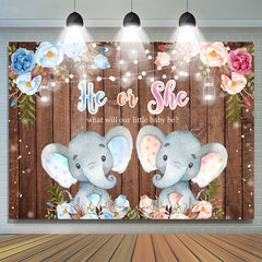 Lofaris He Or She Elephant Gendar Reveal Baby Shower Backdrop