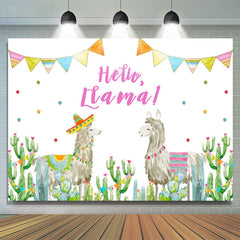 Lofaris Hello Ltama Alpaca and Cactus Backdrop for Childen