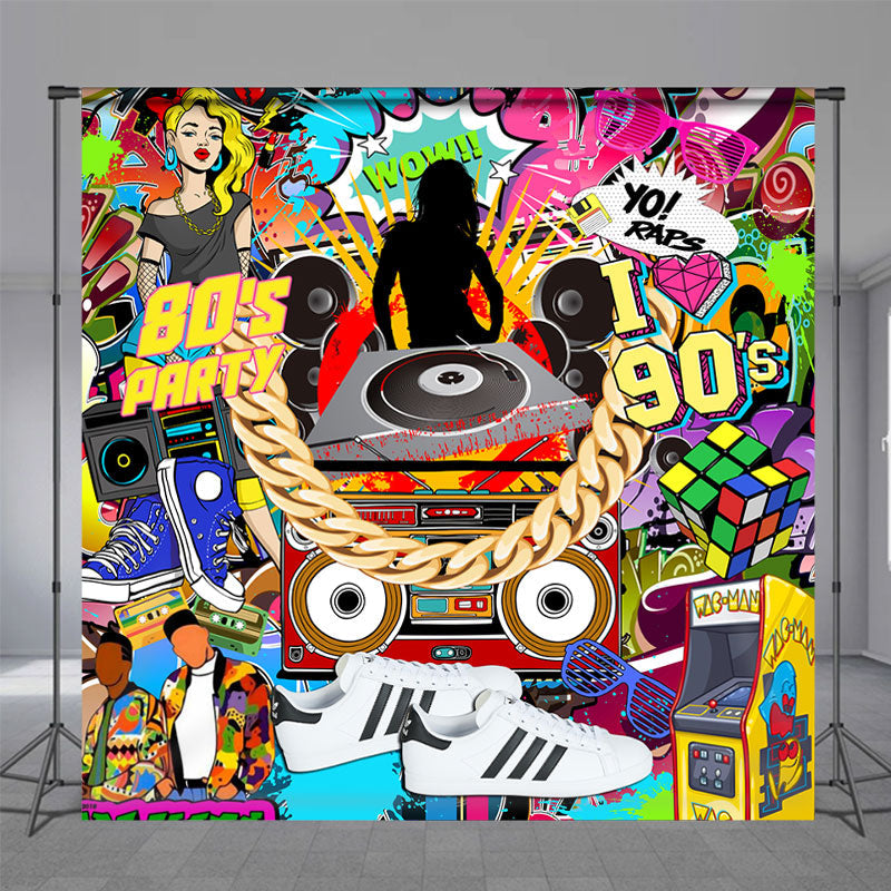 Lofaris Hip Hop 80S 90S Dance Themed Birthday Party Backdrop