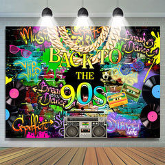 Lofaris Hip Hop Graffiti Brick Wall 90s Themed Party Backdrops