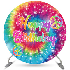 Lofaris Hippie Chromatic Theme Happy Birthday Circle Backdrop