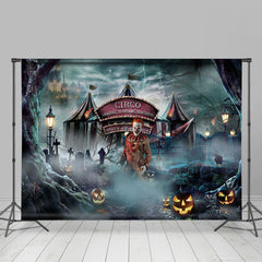 Lofaris Horrible Scary Clown With Circus Halloween Backdrop