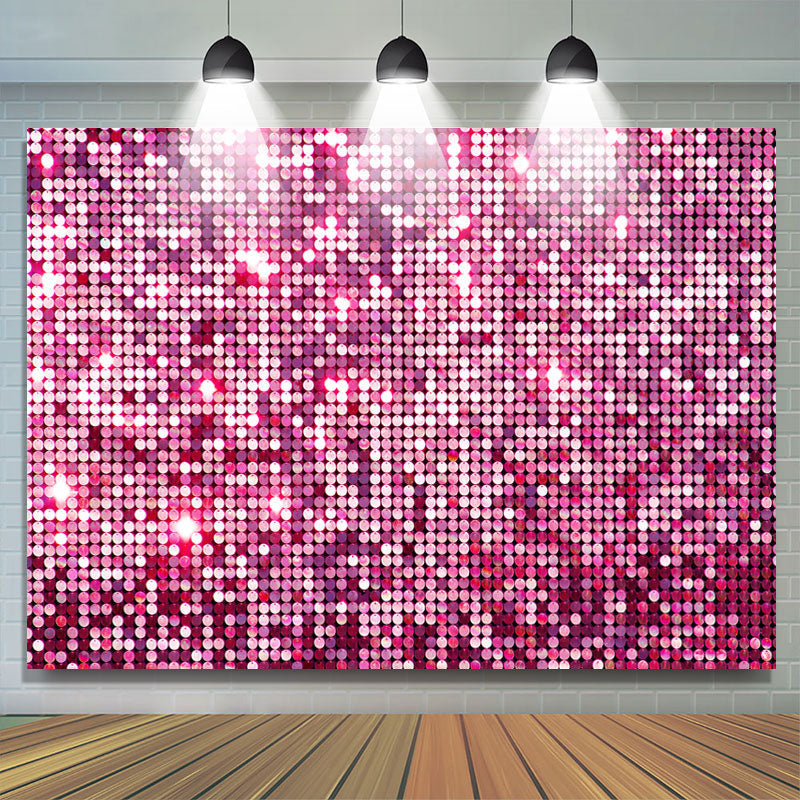 Lofaris Hot Pink Bokeh Glitter Happy Birthday Party Backdrop