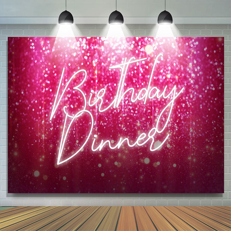 Lofaris Hot Pink Bokeh Happy Birthday Dinner Party Backdrop